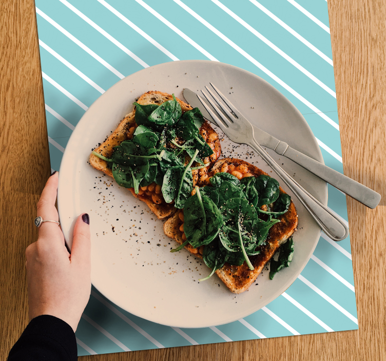 Diagonal stripes blue original placemats - TenStickers