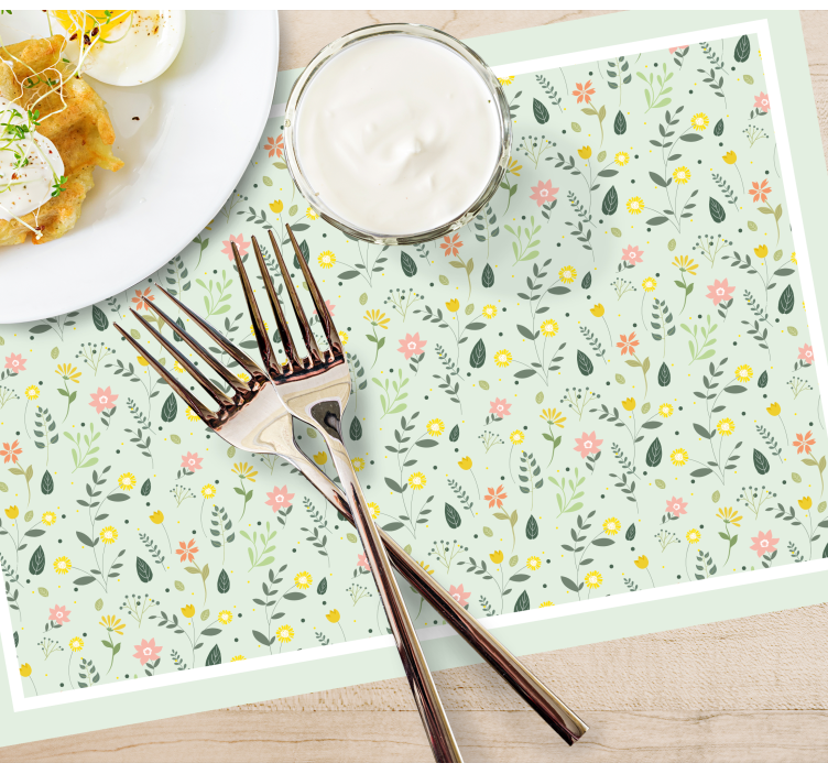 Elegant modern flowers on background placemats - TenStickers