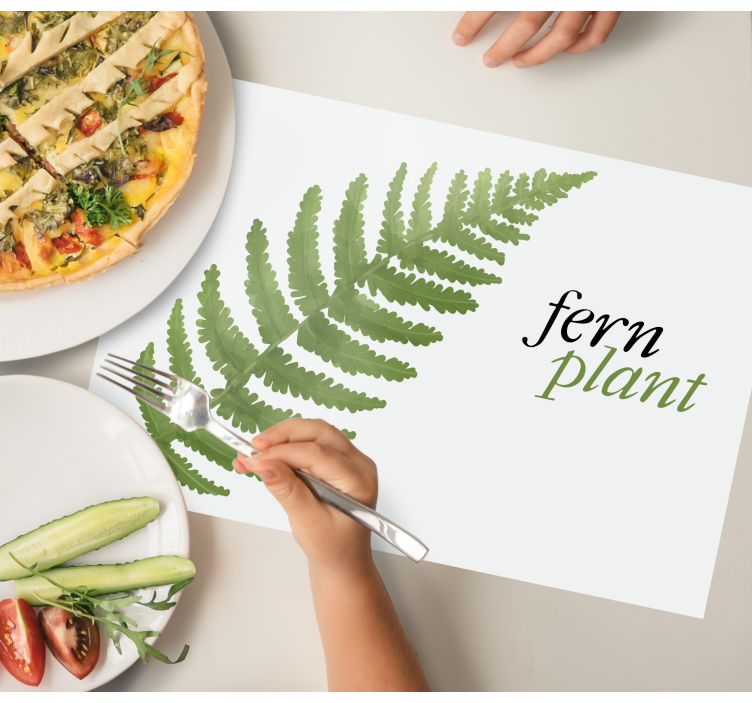 Fern plant minimalist quote placemats - TenStickers
