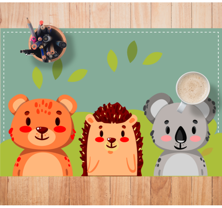 Flat wild animal collection children placemats - TenStickers