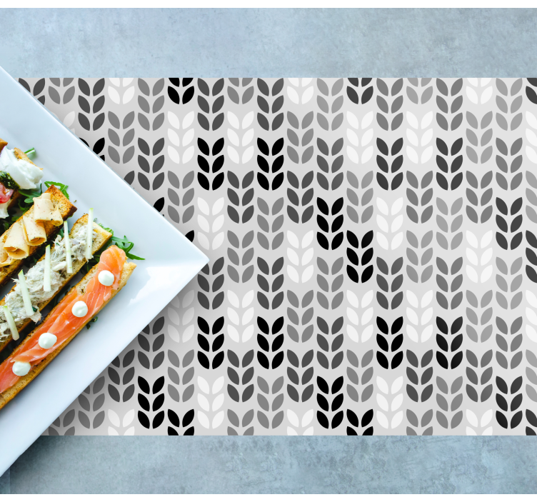 Grey and black leaves elegant placemats - TenStickers