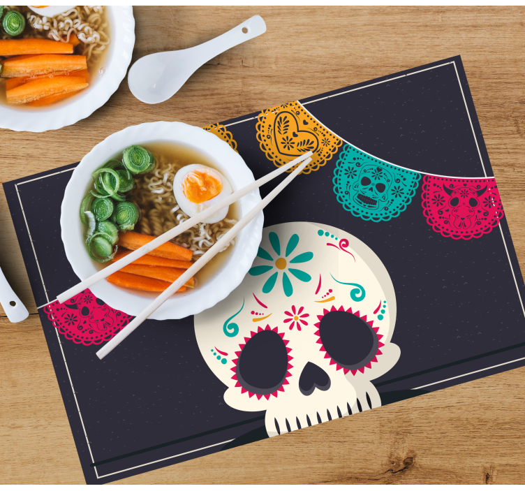 Mexican style female  Halloween placemats - TenStickers