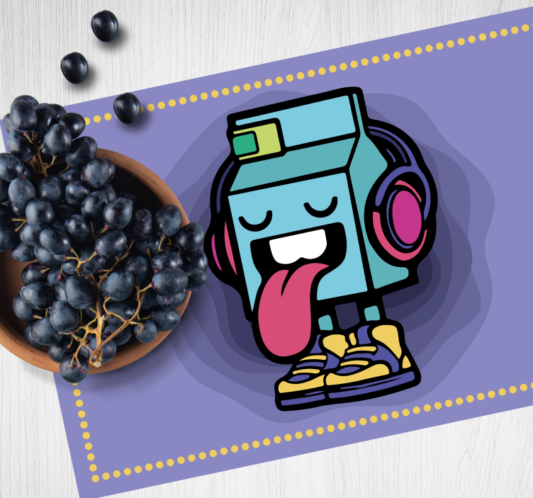 Milky character graffiti cartoon placemats - TenStickers