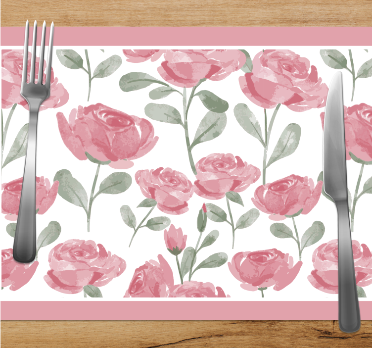 Natural vintage rose pattern elegant placemats - TenStickers