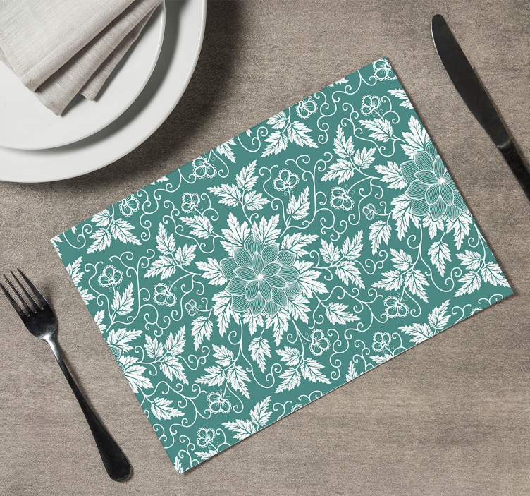 Old fashioned ornament floral placemats - TenStickers