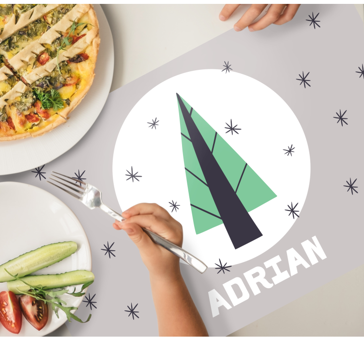 Personalized christmas tree Christmas placemats - TenStickers