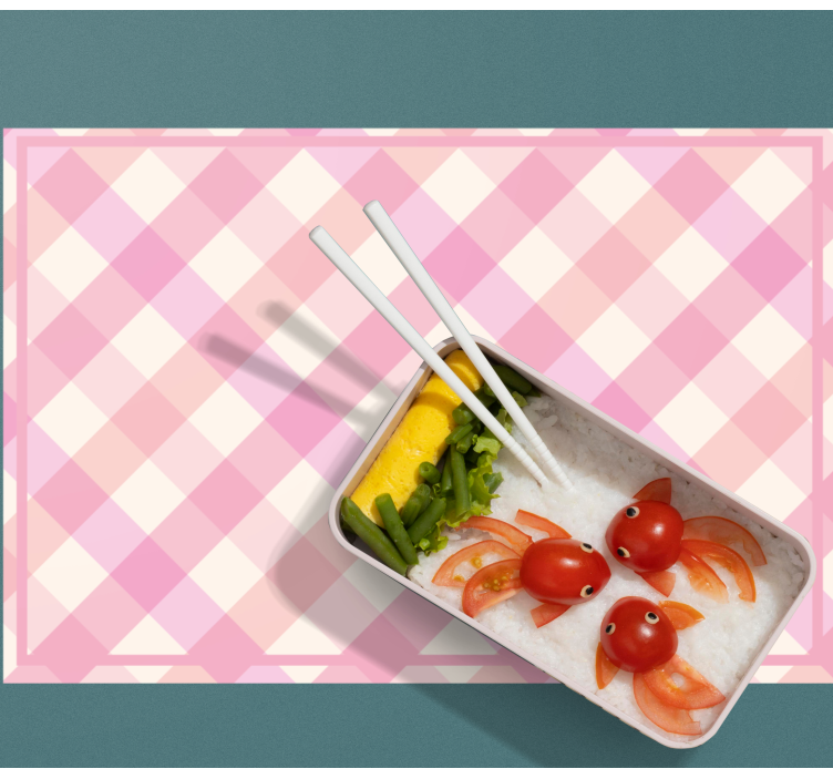 Pink checked pattern original placemats - TenStickers