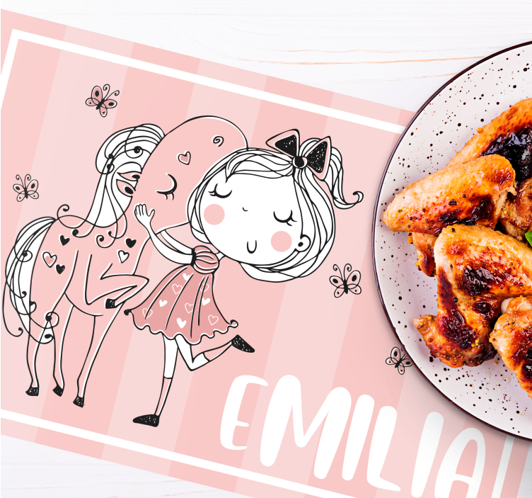 Princess with a pink dress children placemats - TenStickers