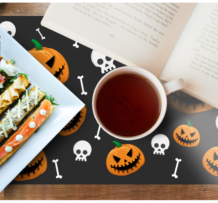 Pumpkins and bones Halloween placemats - TenStickers