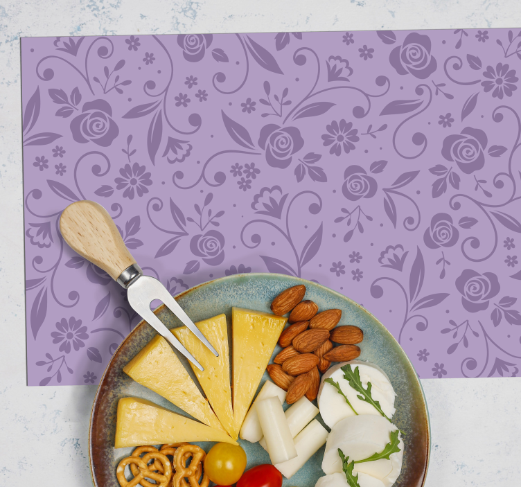 Purple Flowers elegant placemats - TenStickers