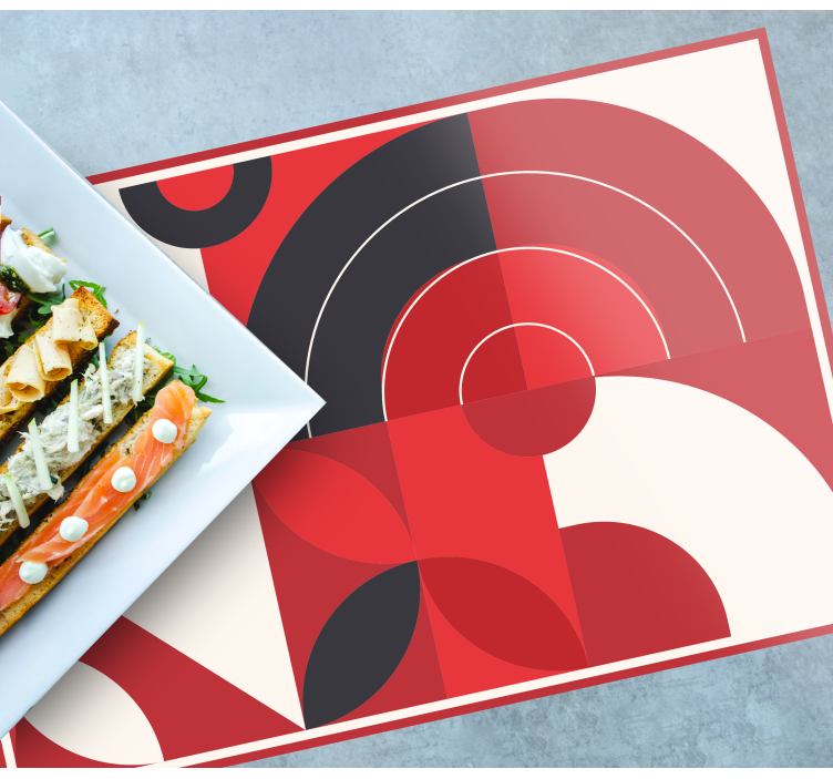 Red geometric art original placemats - TenStickers