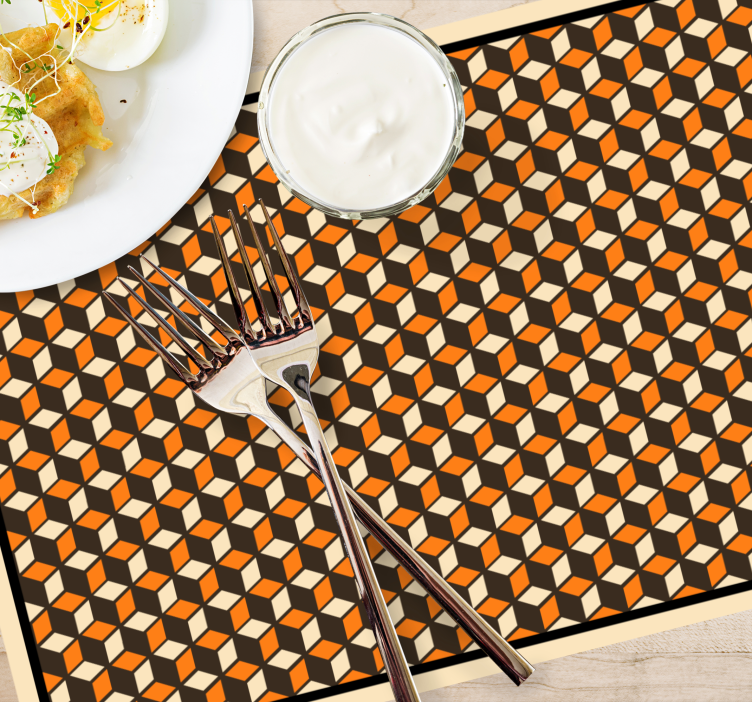 Retro geometric pattern Vinyl placemats - TenStickers