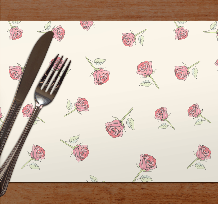 Romantic vintage rose pattern elegant placemats - TenStickers