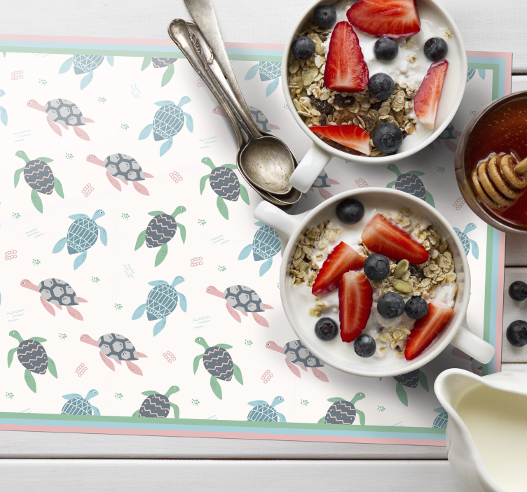 Soft color turtles turtle placemats - TenStickers