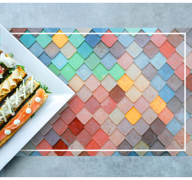 Square set theme Vinyl placemats - TenStickers