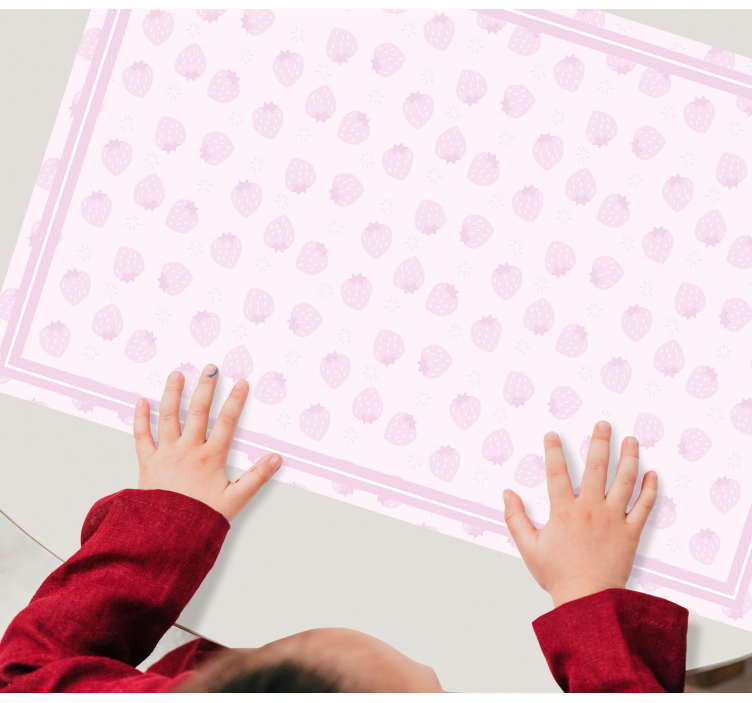 Strawberries pattern on pink modern placemats - TenStickers