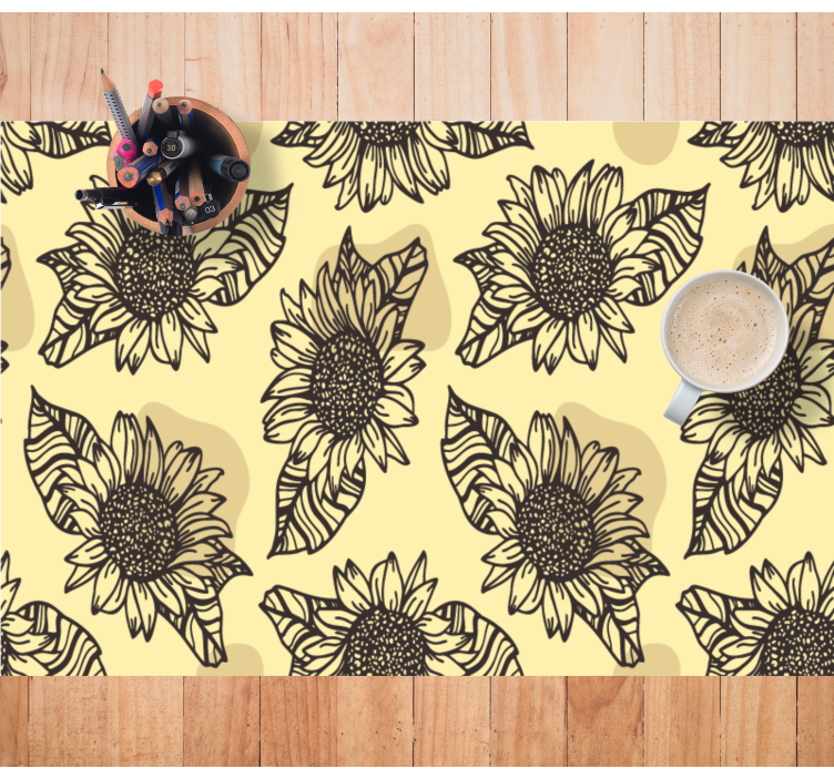 Sunflowers pattern elegant placemats - TenStickers