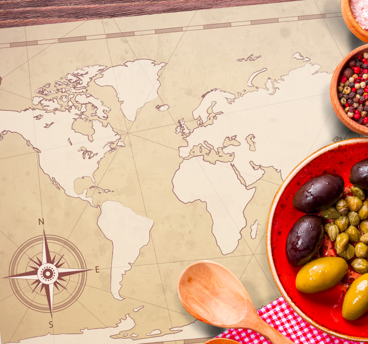 Vintage World Map Vinyl placemats - TenStickers