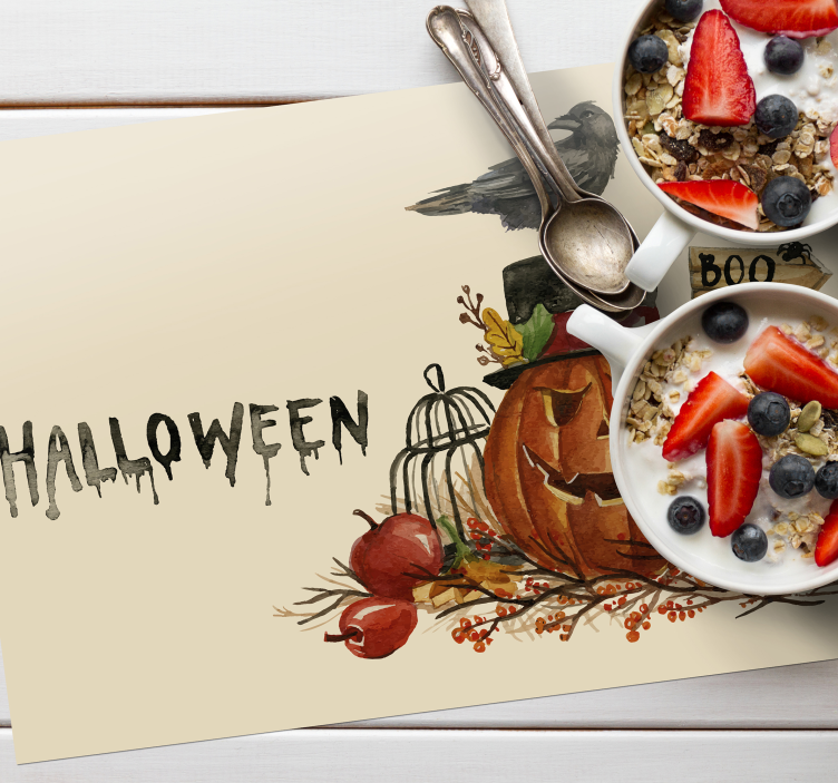 Watercolor Halloween rectangular placemats - TenStickers