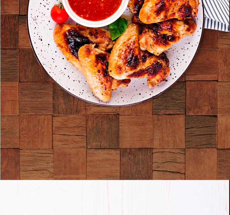 Wooden texture of brown  placemats - TenStickers