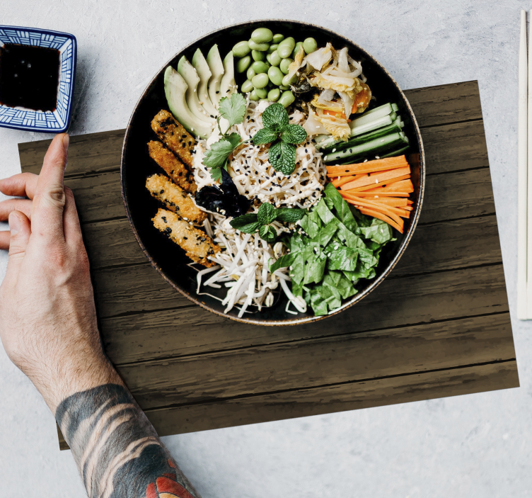 Wooden pattern textured placemats - TenStickers