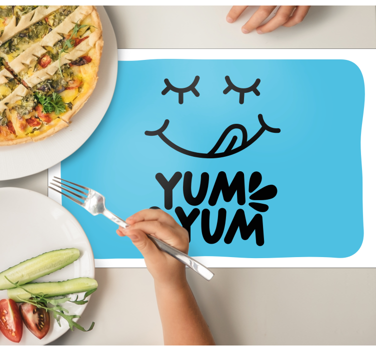 Yum yum words lettering home placemats - TenStickers