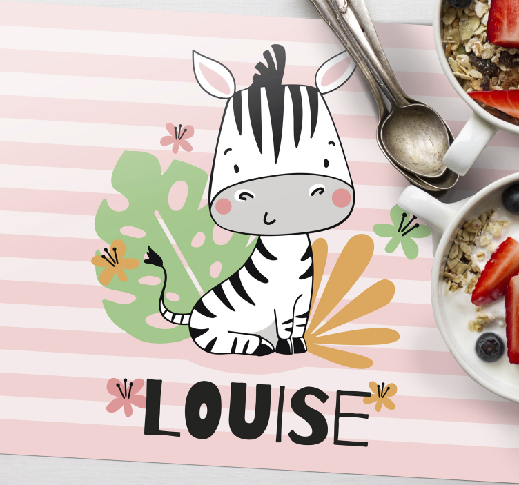 Zebra Personalised placemats - TenStickers