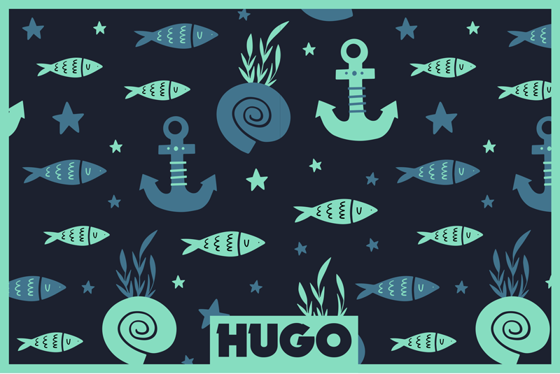 Children placemats nautical fish design - TenStickers