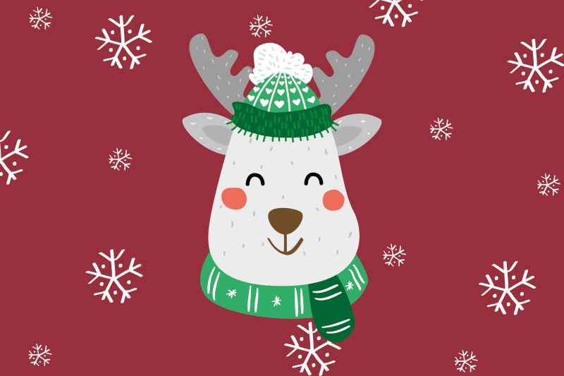 Christmas deer place-mat for children - TenStickers