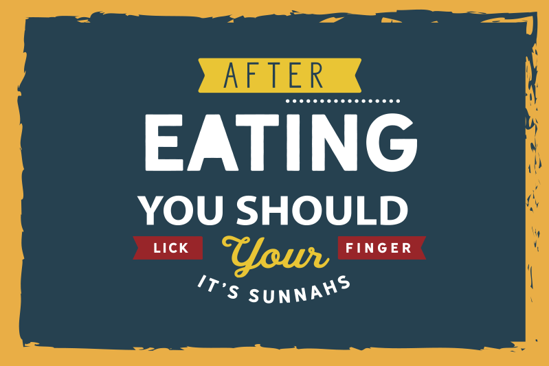Placemat with quotes eating finger lickin' good - TenStickers