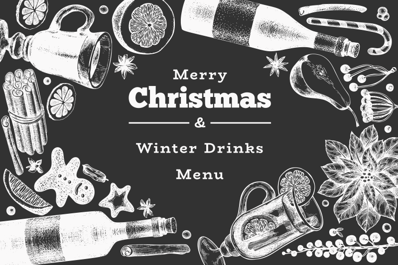 Christmas placemats for holiday beverage menu - TenStickers