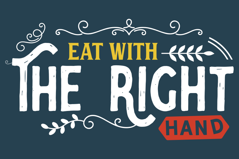 Eat with right hand restaurant placemats - TenStickers