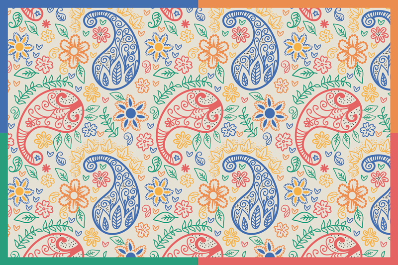 Textured placemats colorful paisley print - TenStickers