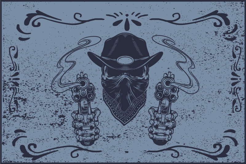 Original placemats cowboy face with guns - TenStickers