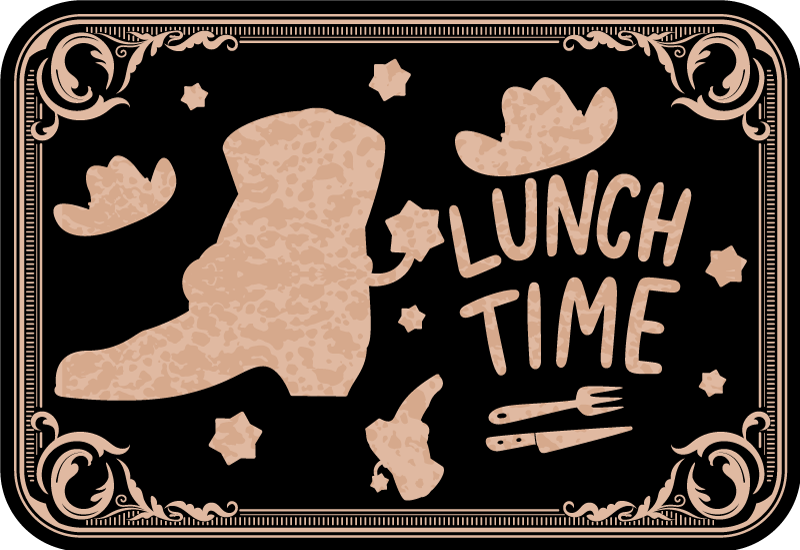 Placemats with quotes for western lunch time - TenStickers