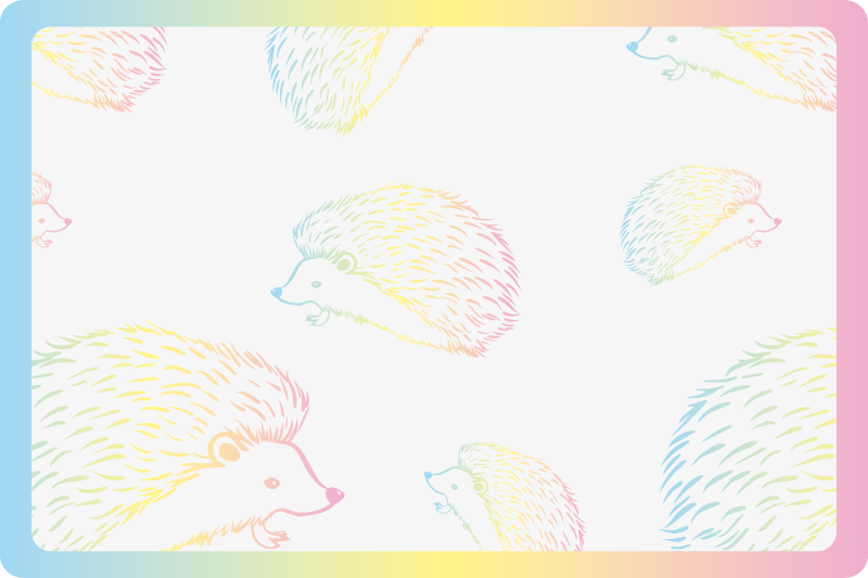Children placemats colorful hedgehog design - TenStickers