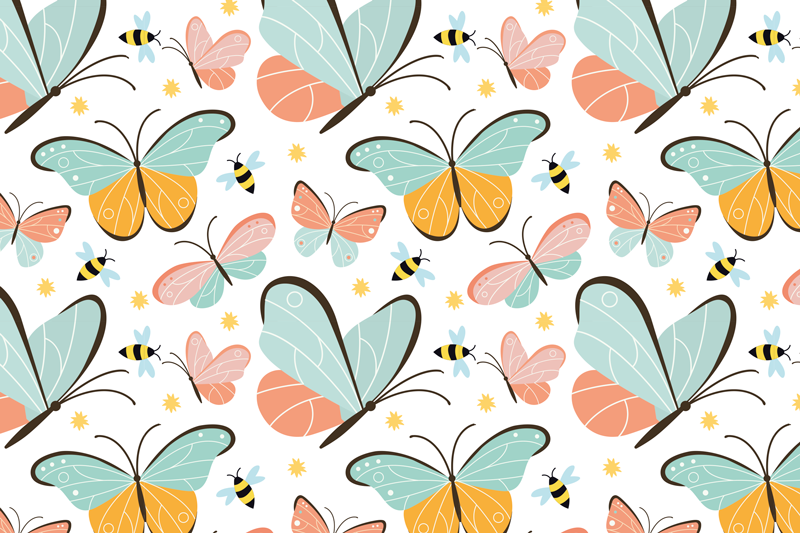 Placemat with quotes butterfly pattern delight - TenStickers
