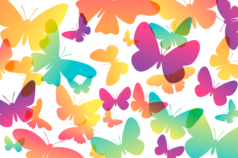 Rainbow butterfly placemats - TenStickers