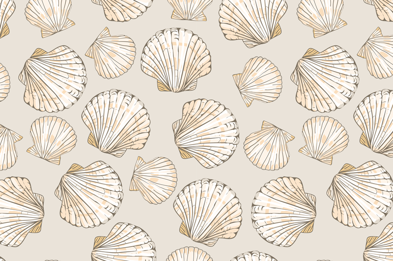 Textured placemats seashell design - TenStickers