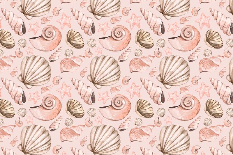 Original placemats seashell pattern design - TenStickers