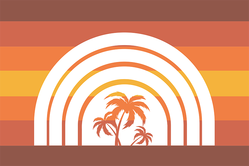 Modern placemats retro sunset arches - TenStickers