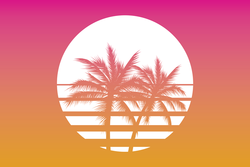Original placemats palm tree twilight - TenStickers