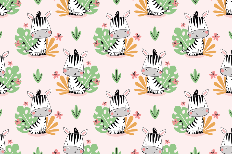 Children placemats cute zebra design - TenStickers
