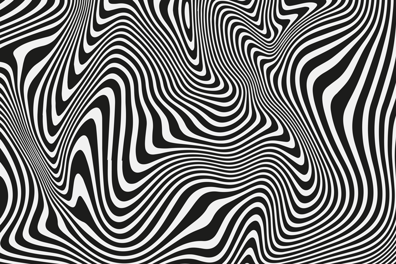 3D effect lines zebra placemats - TenStickers