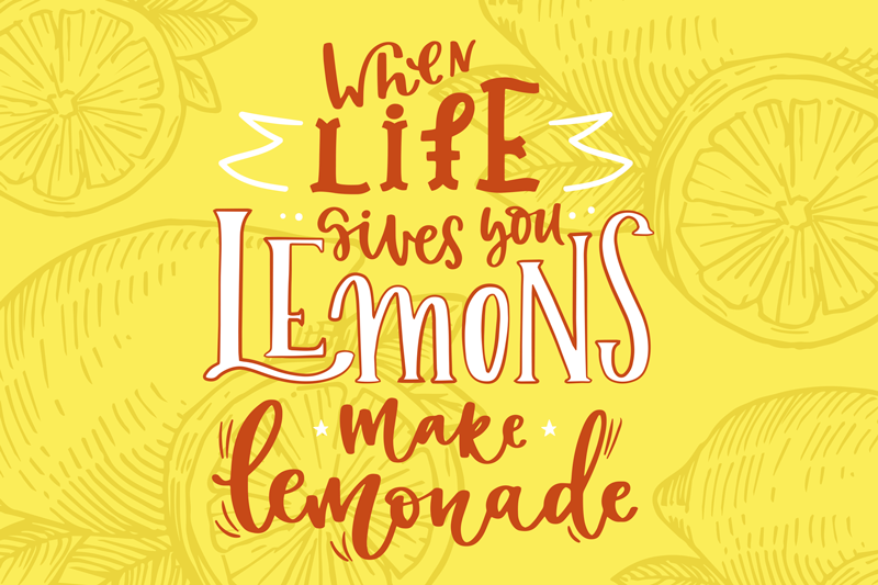 Placemat with quotes when life gives you lemons - TenStickers