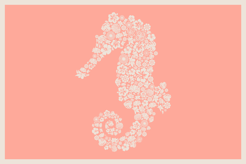 Original placemats floral seahorse design - TenStickers