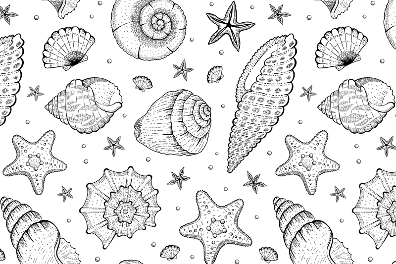 Textured placemats with seashell design - TenStickers