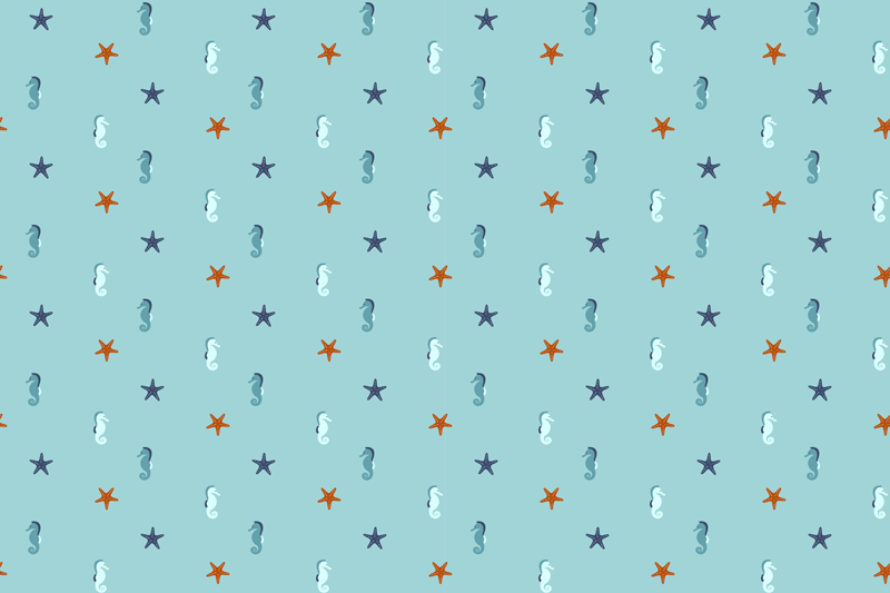 Original placemats seahorse starfish design - TenStickers