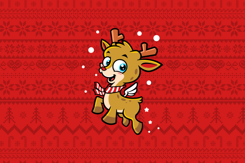 Christmas placemats with adorable reindeer design - TenStickers