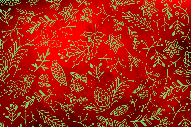 Christmas placemats in festive red floral design - TenStickers